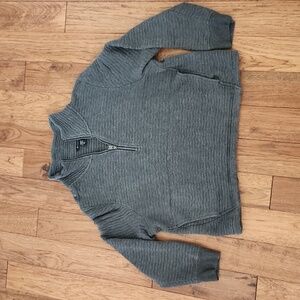 Athleta Gray Zip Up Sweater Cozy and Versatile